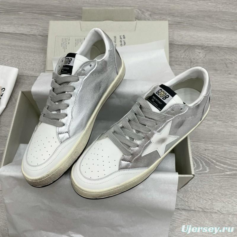 2024 Unisex GGDB White Silver Leather Low Top Sneakers MJ00260