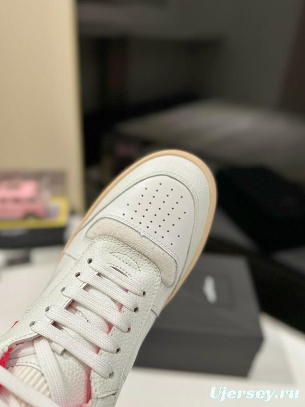 2024 Unisex Yves Saint Laurent White Red Leather Sneakers MJ00390