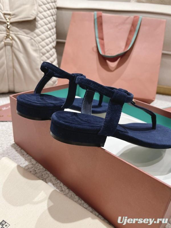 2025 Women LP Navy Suede Sandals LY00000