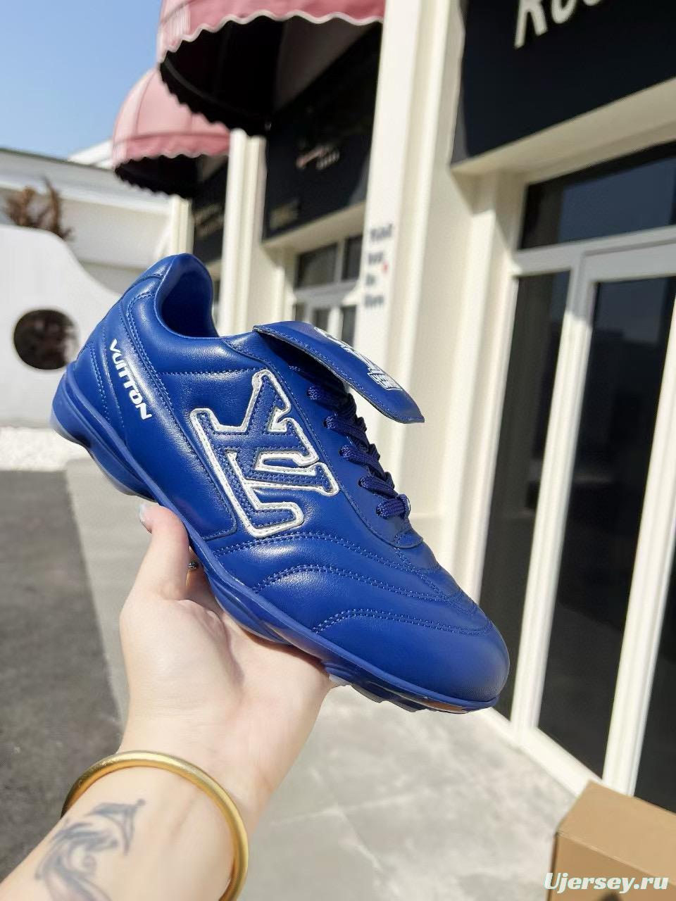 2025 Unisex Louis Vuitton Blue Leather Sneakers MJ00380(F/M)