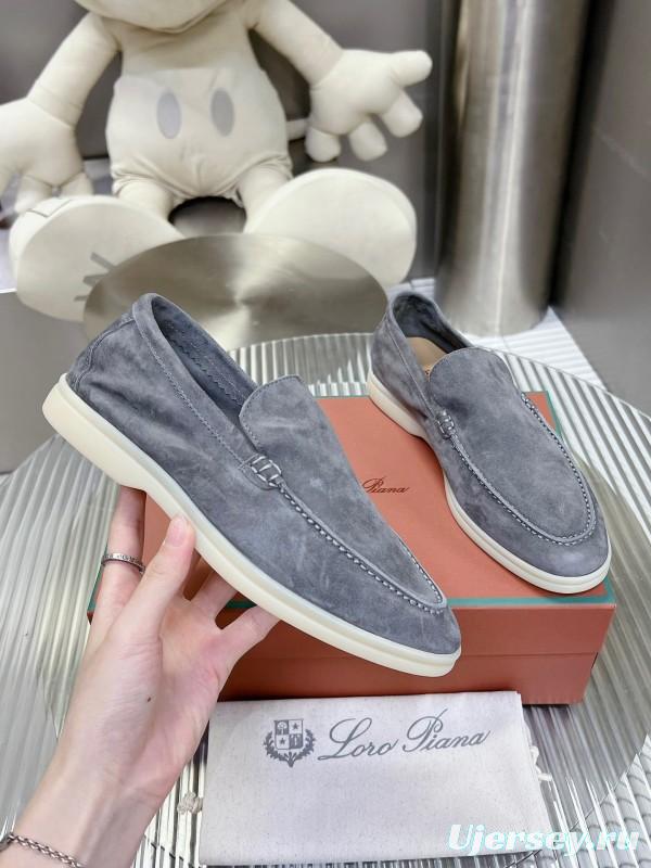 2025 Men LP Gray Suede Loafers LY00260