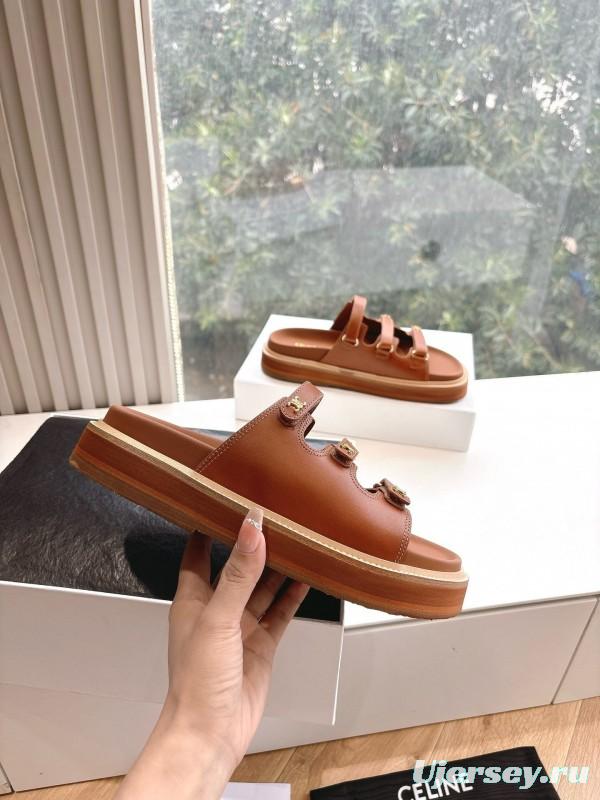 2025 CELINE Brown Leather Sandals