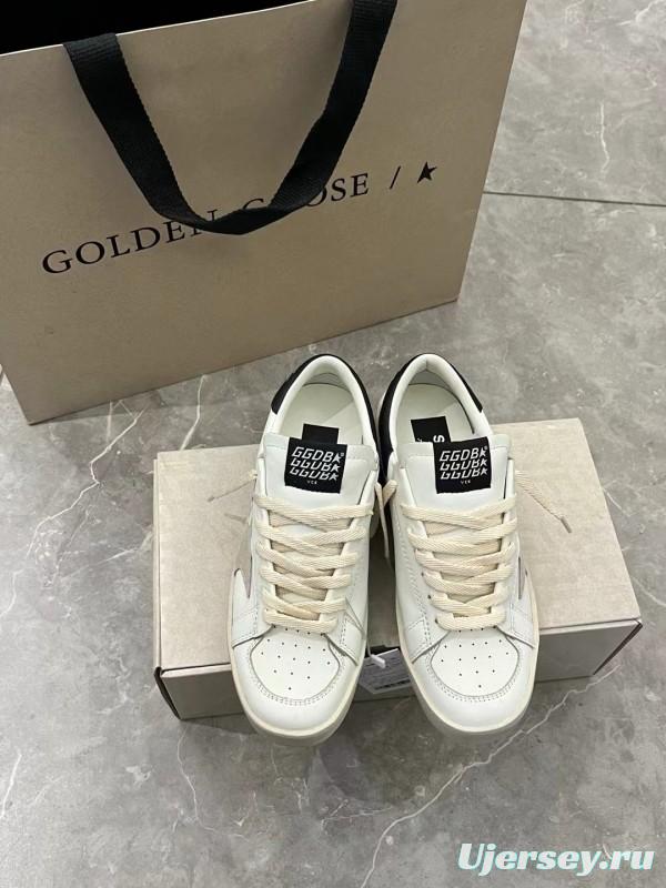 2024 Unisex GGDB White Black Leather Low Top Sneakers MJ00260