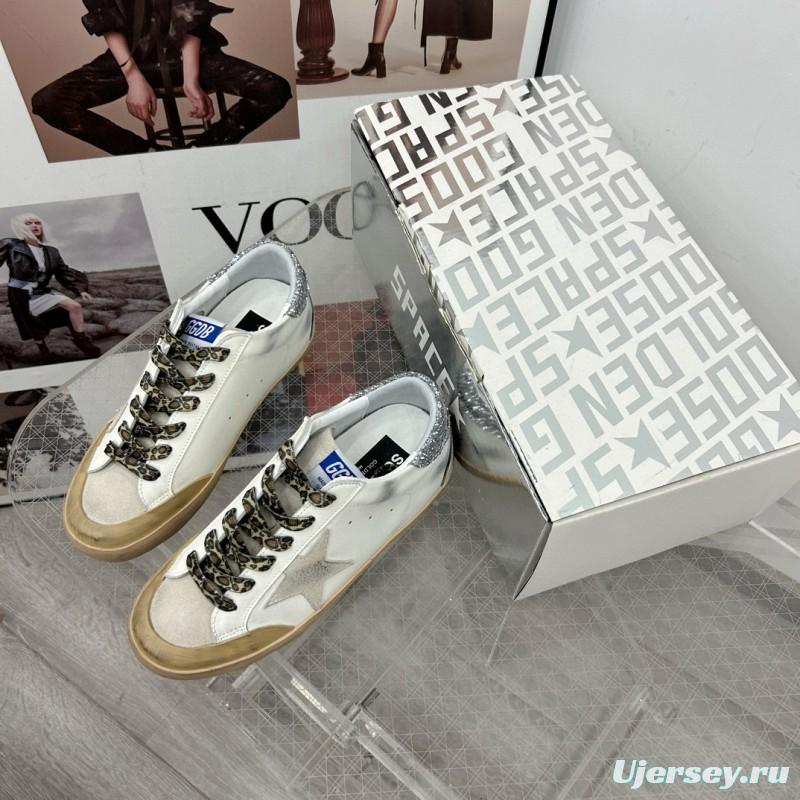 2025 Women GGDB White Grey Leather Sneakers