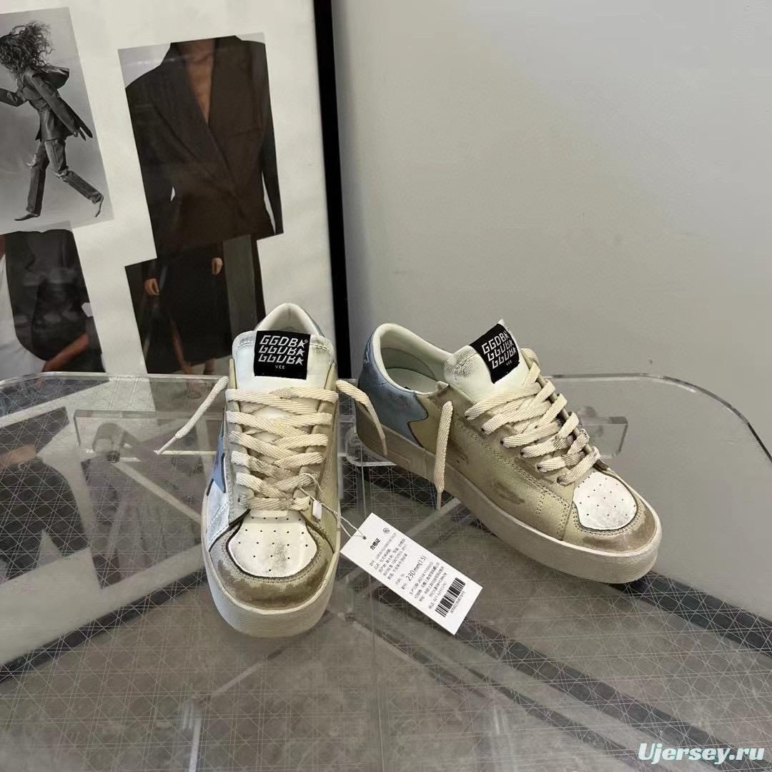 2024 Unisex GGDB White Beige Light Blue Leather Suede Sneakers MJ00260