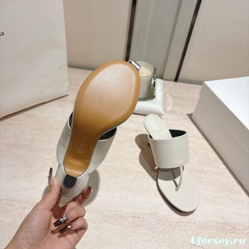 2025 Toteme White Calfskin Slippers