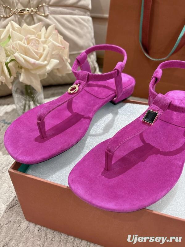 2025 Women LP Fuchsia Suede Sandals LY00250