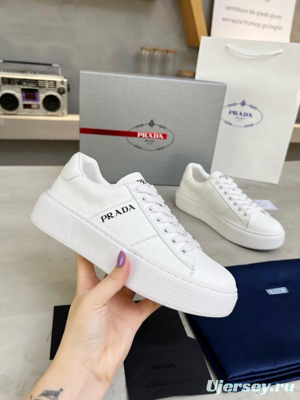 2024 Unisex Prada White Leather Sneakers MJ00310