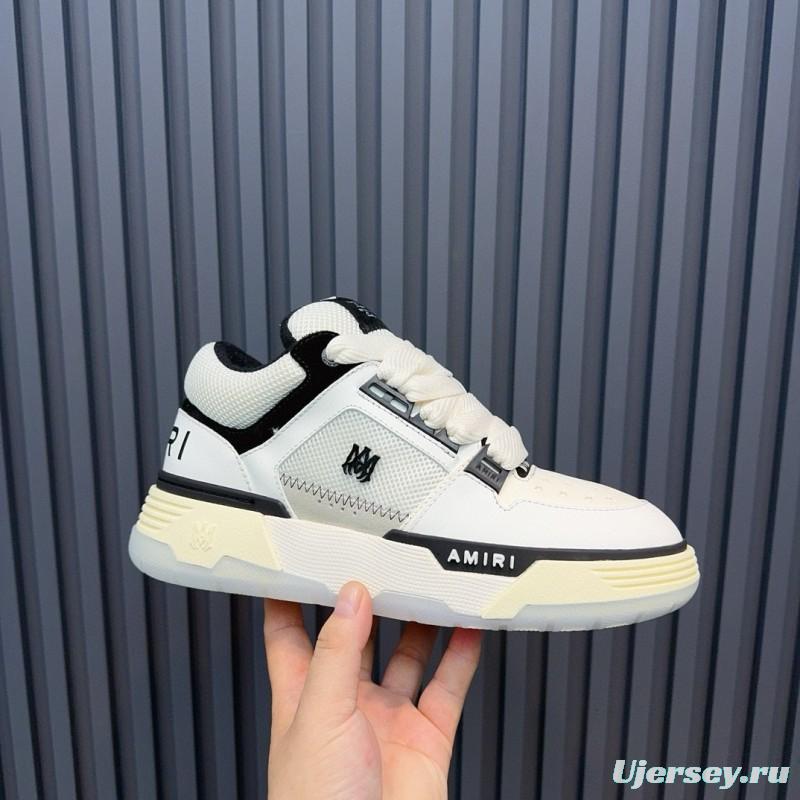 2024 Unisex Amiri White Black Leather Sneakers MJ00360