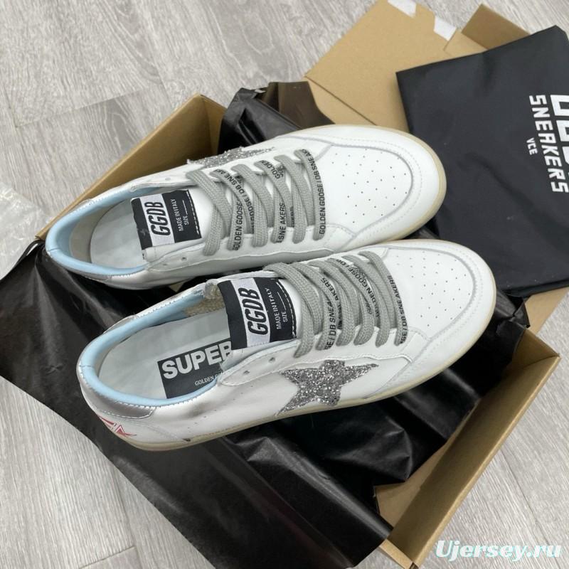 2024 Unisex GGDB White Silver Leather Sneakers MJ00260