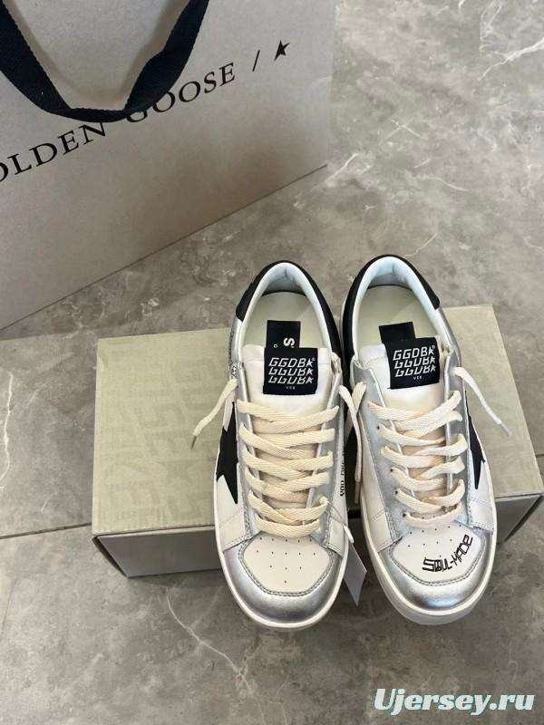 2024 Unisex GGDB White Silver Leather Sneakers MJ00260
