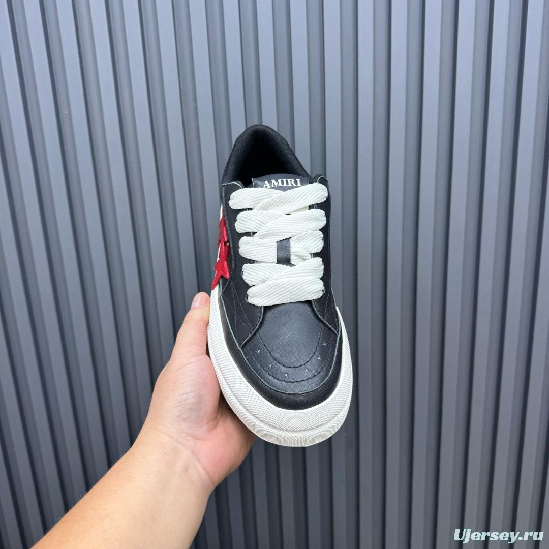 2024 Unisex Amiri Black Red Leather Sneakers MJ00300