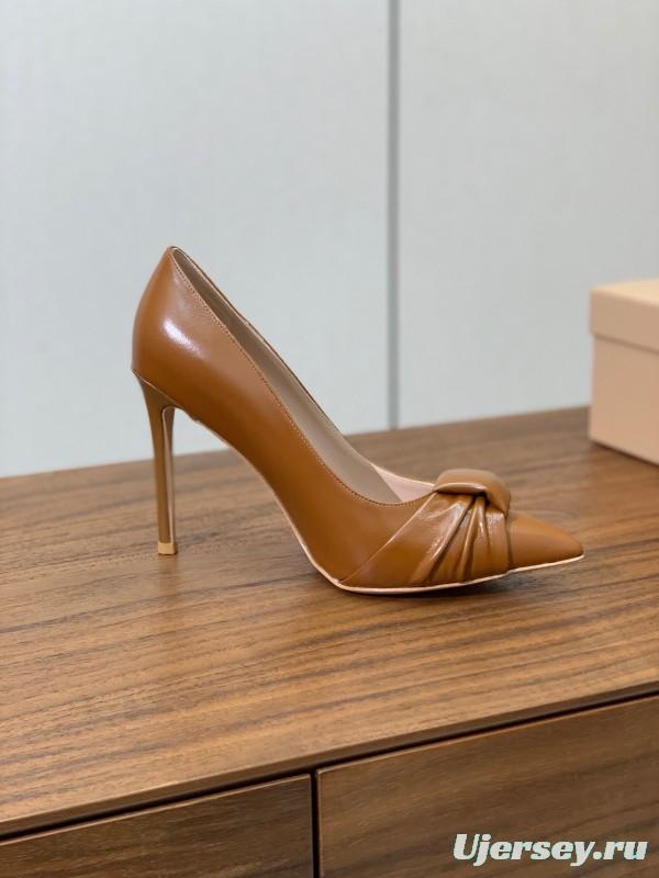 2025 Women Gianvito Rossi Brown Leather High Heels KFY00300