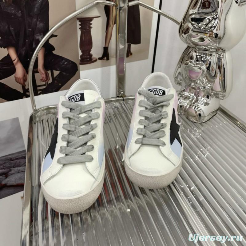 2025 Unisex GGDB White Pink Blue Leather Suede Sneakers