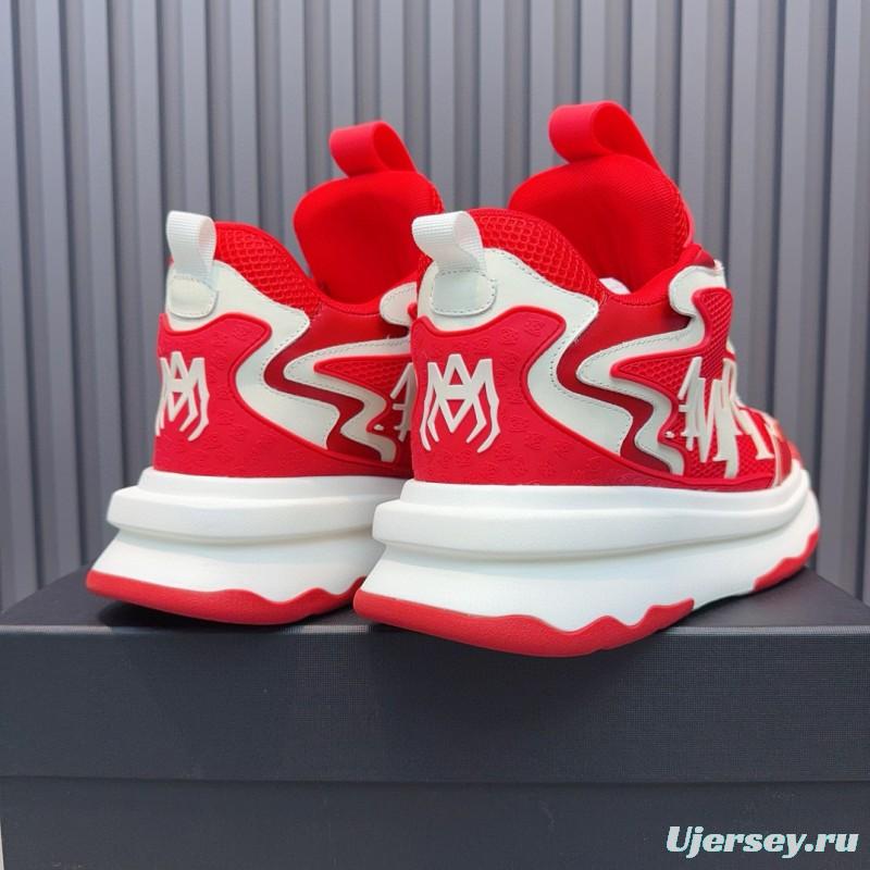 2024 Men Amiri Red White Leather Sneakers MJ00400