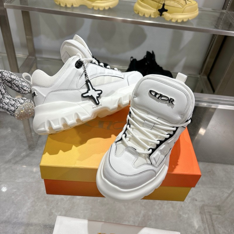 2024 Unisex Dior White Leather Sneakers MJ00380