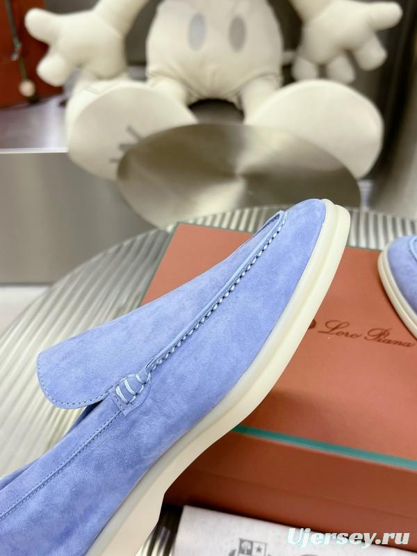 2024 Unisex LP Light Blue Suede Loafers MJ00270