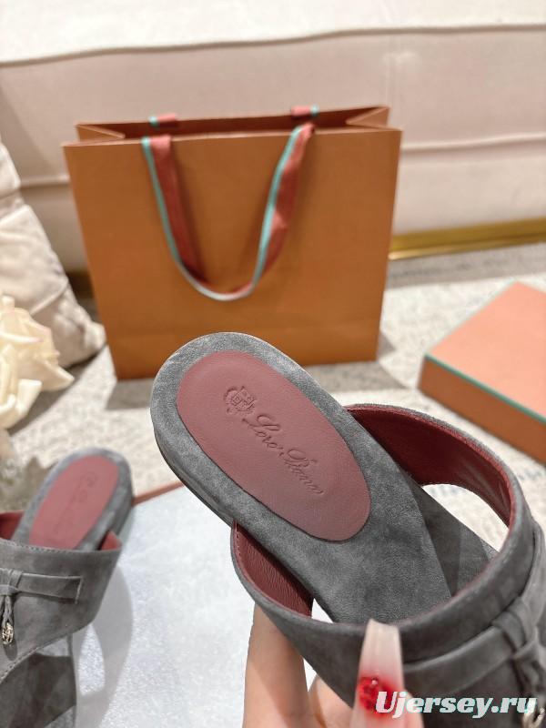2025 LP Gray Suede Slippers Ly00250