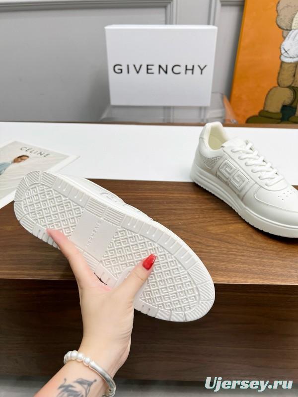 2024 Unisex Givenchy White Silk Calf Leather Patent Leather Sneakers MJ00380