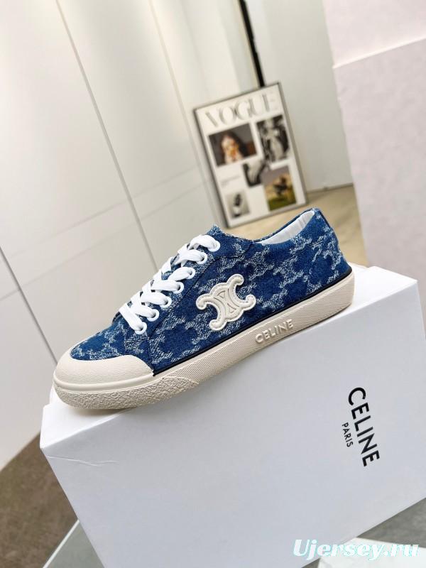 2025 Women Celine Blue Canvas Sneakers LY00210
