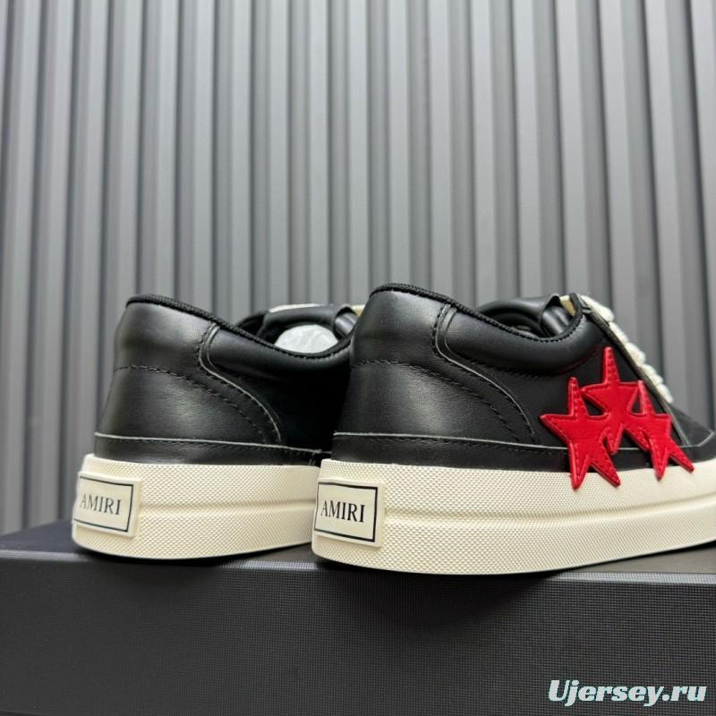 2024 Unisex Amiri Black Red Leather Sneakers MJ00300