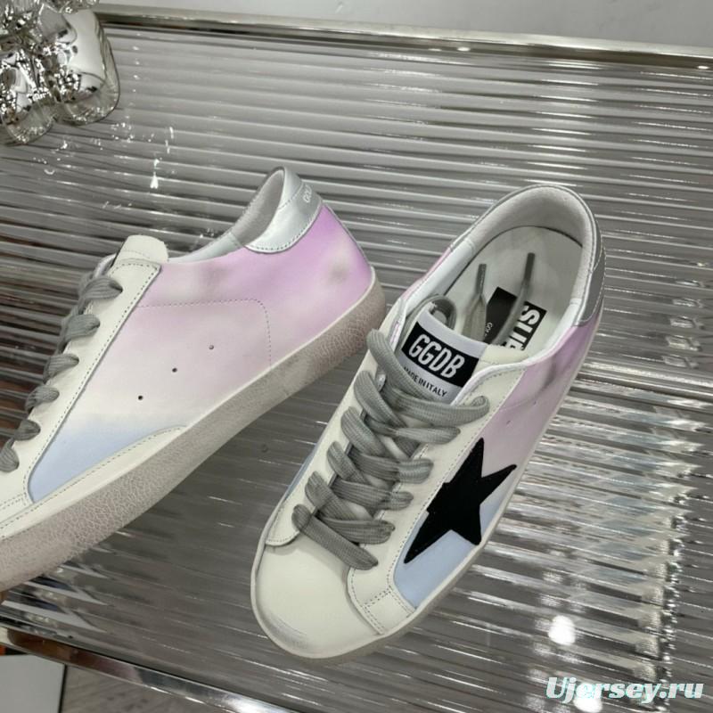 2025 Unisex GGDB White Pink Blue Leather Suede Sneakers