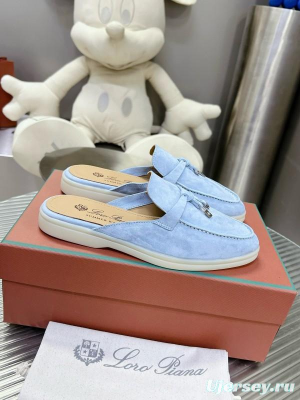 2024 Slippers LP Light Blue Suede Loafer MJ00270