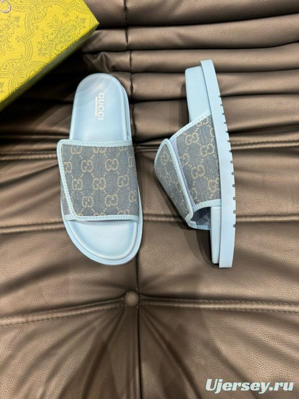 2024 Gucci blue fabric slippers MJ00200
