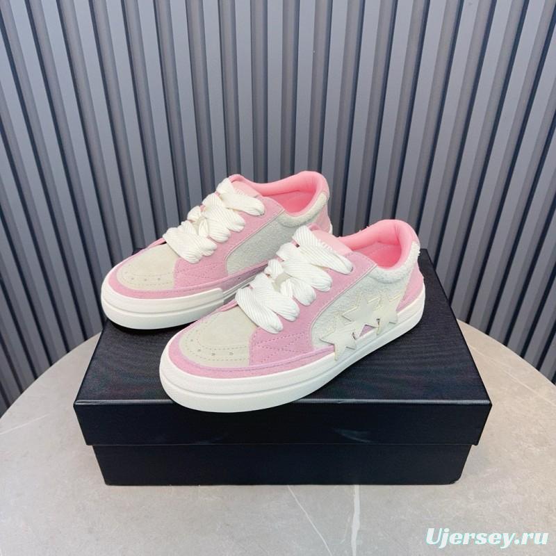 2024 Women Amiri Pink White Canvas Sneakers MJ00300