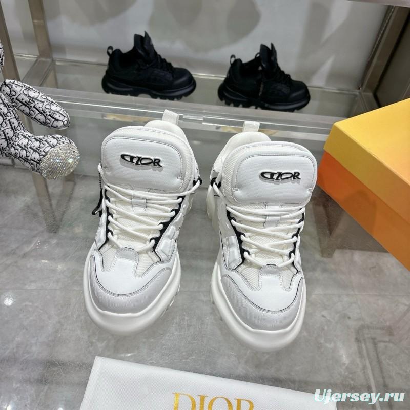 2024 Unisex Dior White Leather Sneakers MJ00380