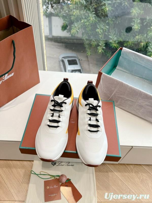 2024 Unisex Le Parmentier White Yellow Black Knit Sneakers Top Version MJ00340