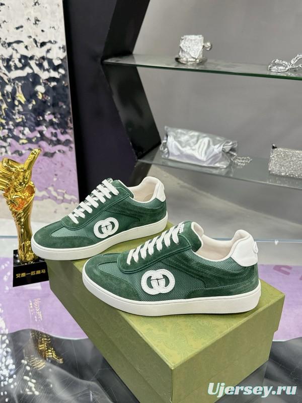 2024 Unisex Gucci Green Imported Suede Leather Sneakers MJ00310