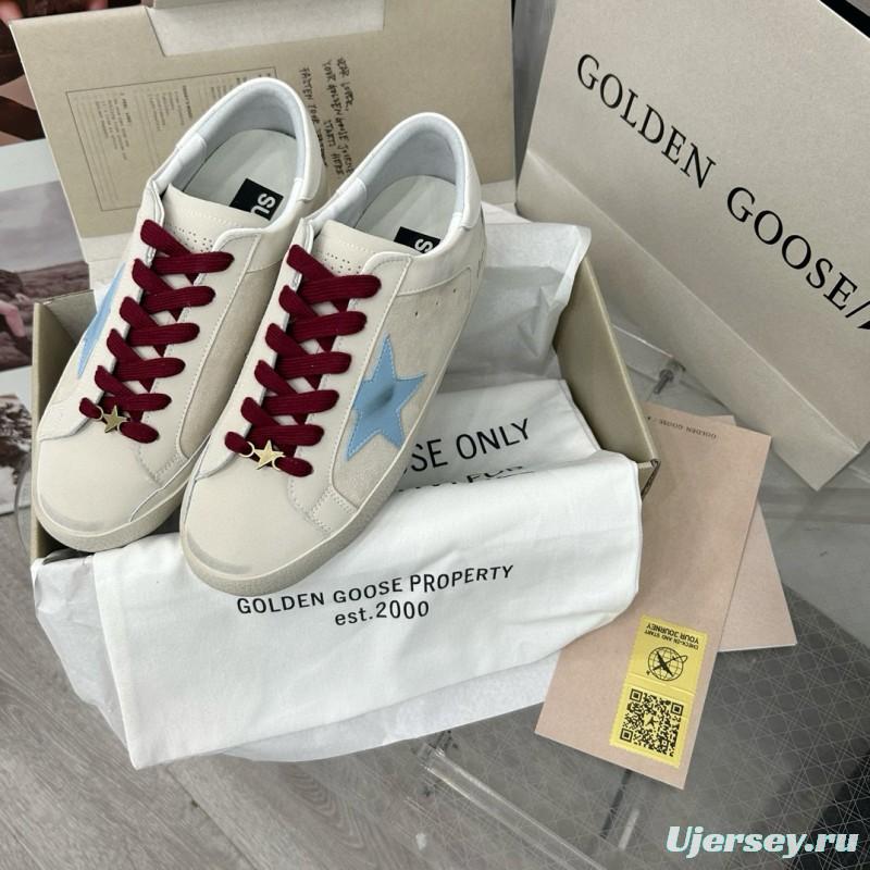 2025 Women GGDB Blue White Leather Sneakers MJ00260