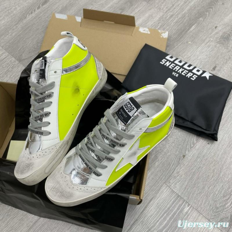 2024 Unisex GGDB Yellow White Leather Suede High Top Sneakers MJ00300