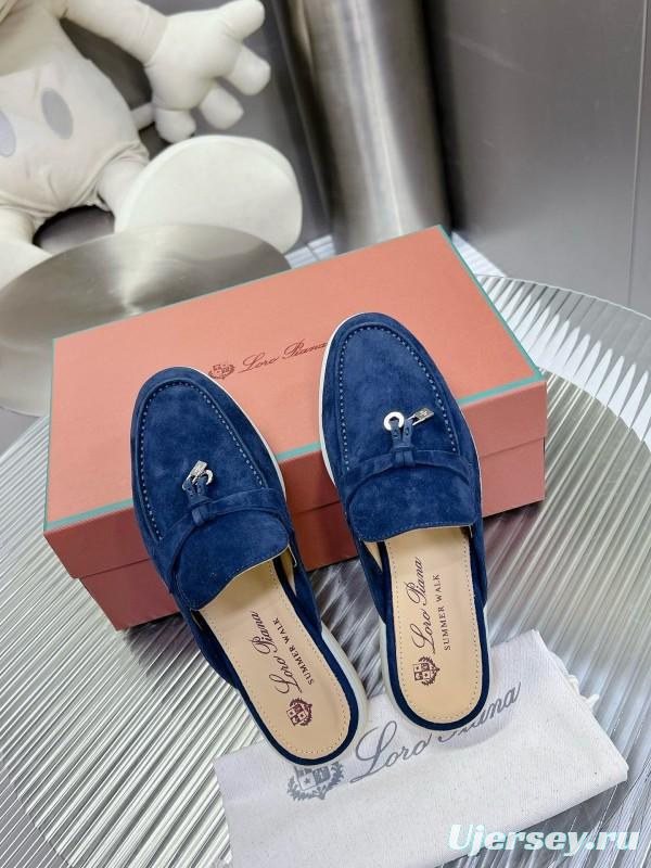 2024 Slippers LP Blue Suede Loafers