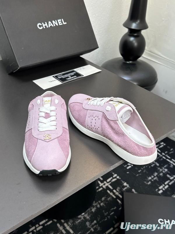 2025 Women CHANEL Pink Suede Casual Sneakers Classic Craftsmanship LY00360(F)