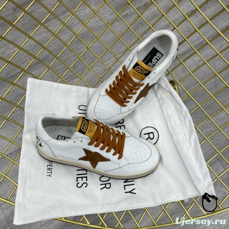 2024 Unisex GGDB White Brown Leather Sneakers MJ00260