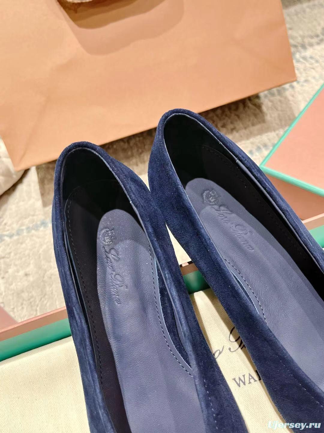 2025 Women LP Navy Suede Ballet Flats