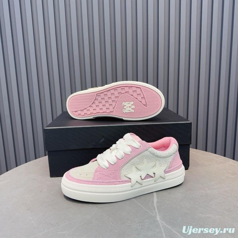 2024 Women Amiri Pink White Canvas Sneakers MJ00300