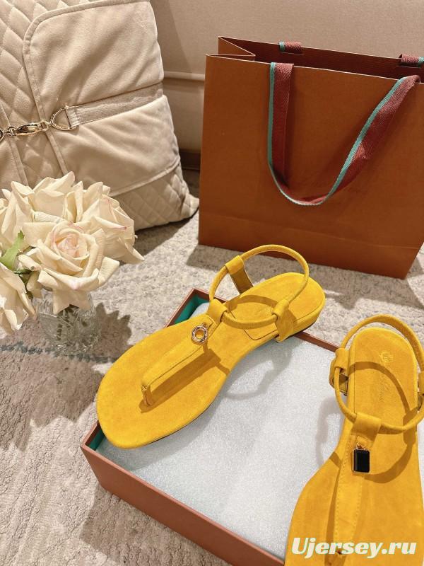 2025 Women LP Yellow Suede Sandals LY00250