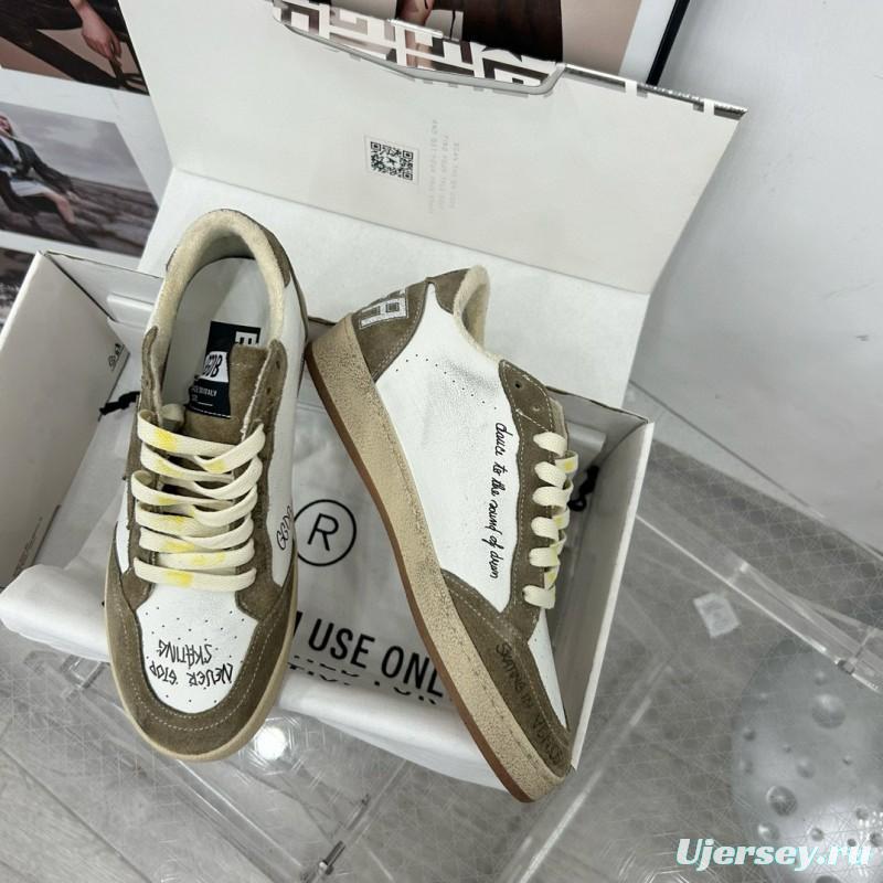 2024 Unisex GGDB White Olive Suede Leather Sneakers MJ00260