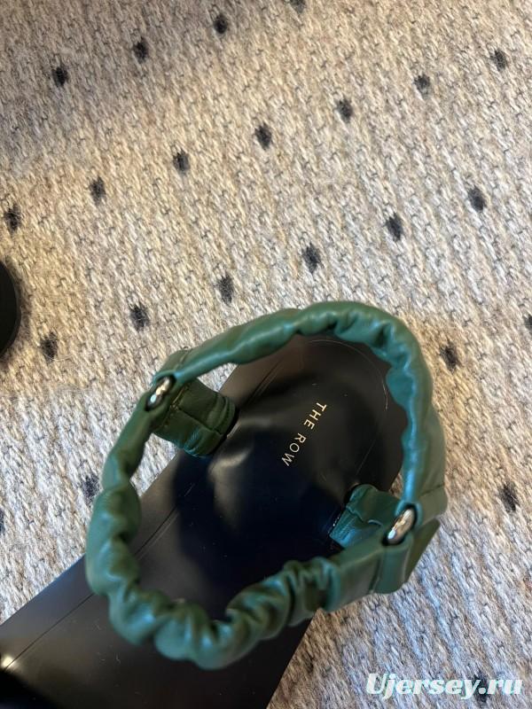 2025 Women The Row Green Leather Sandals