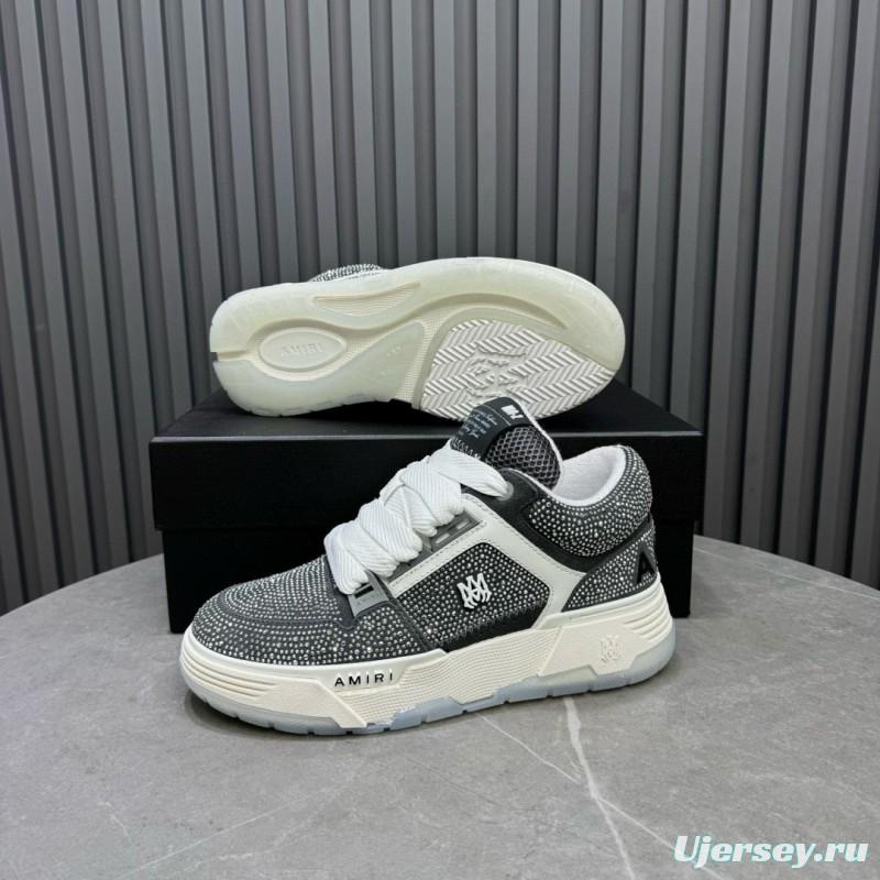 2024 Unisex Amiri Black White Leather Suede Sneaker MJ00410