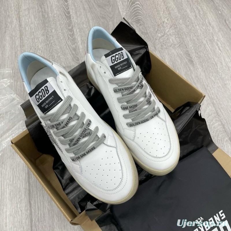 2024 Unisex GGDB White Silver Leather Sneakers MJ00260