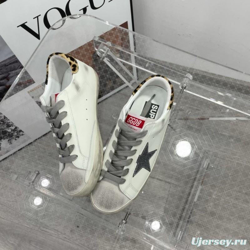 2025 Women GGDB White Grey Leather Suede Sneakers