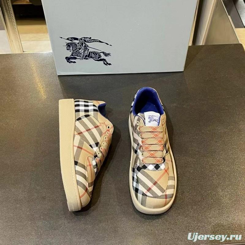 2024 Unisex Burberry Beige Black White Leather Casual Shoes MJ00330