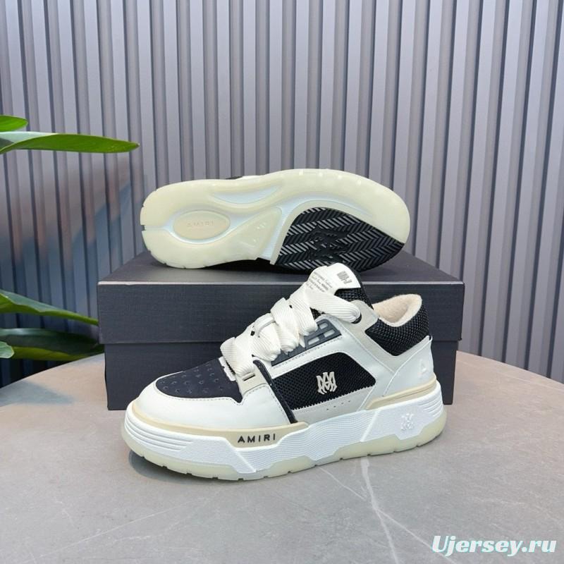 2024 Unisex Amiri Black White Leather Sneakers MJ00360