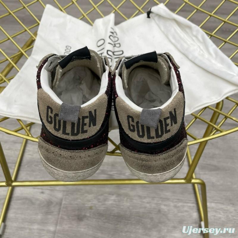 2024 Unisex GGDB Red Black White Suede Glitter High-Top Sneaker MJ00300