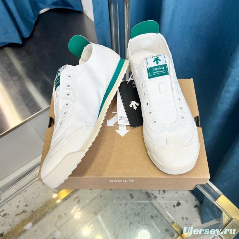2024 Unisex DESCENTE white green canvas sneakers MJ00280