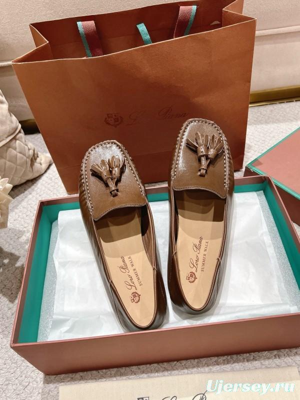 2025 Women Le Parmentier Brown Leather Loafer Tassel LY00291